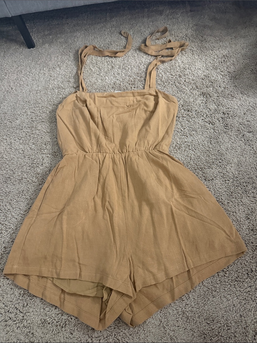 Women's Tan Lost & Wander Tie-Strap Romper